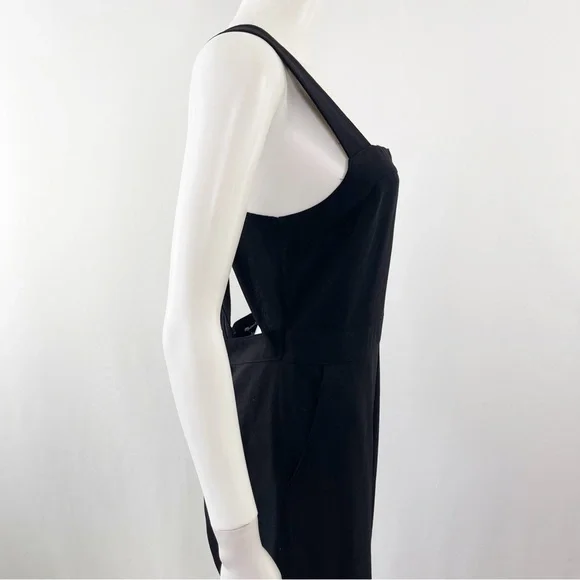 Madewell Jumpsuit Black Wide Leg Sleeveless Tie Back Square Neck Size 6 - Picture 6 of 11